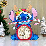 Stitch Xmas -  Christmas Papercut Lightbox File - Cricut File 1 - LightBoxGoodMan