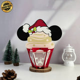 Mickey Xmas - 3D Christmas Cupcake Papercut Lantern File - Cricut File 2 - LightBoxGoodMan