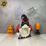 Gnome Halloween 3 - 3D Witch Gnome Papercut Light Box File - Cricut File - LightBoxGoodMan