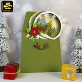 Snowball Deer - 3D Christmas Pop-up Card File - Cricut File 1 - LightBoxGoodMan