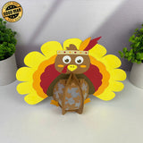 Turkey - Thanksgiving Themed 3D Lantern File - Cricut File 1 - LightBoxGoodMan