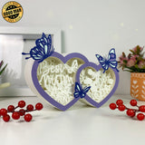 Best Mom - Double Heart Papercut Lightbox File - 7x10,6" - Cricut File - LightBoxGoodMan