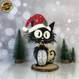 Xmas Cat - 3D Christmas Lantern File - Cricut File - LightBoxGoodMan