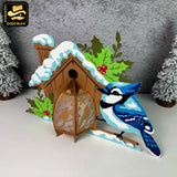 Blue Jay Bird - 3D Christmas Lantern File - Cricut File 1 - LightBoxGoodMan