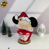 Mickey Xmas - 3D Christmas Cupcake Papercut Lantern File - Cricut File 2 - LightBoxGoodMan