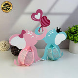 Elephant Couple - 3D Love Lantern File - Cricut File 1 - LightBoxGoodMan