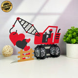 Crane Truck Love - 3D Love Lantern File - Cricut File 1 - LightBoxGoodMan