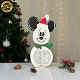 Snowman Mickey - 3D Christmas Lantern File - Cricut File 1 - LightBoxGoodMan