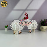 Sheep Couple - 3D Love Lantern File - Cricut File 1 - LightBoxGoodMan