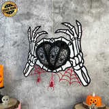 Skeleton Heart - Halloween Themed 3D Lantern File  - Cricut File 1 - LightBoxGoodMan