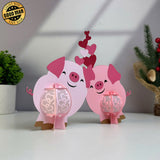 Pig Couple - 3D Love Lantern File - Cricut File 1 - LightBoxGoodMan