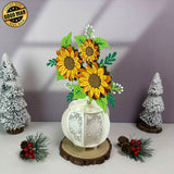 Sunflowers - 3D Flower Vase Lantern File - Cricut File 2 - LightBoxGoodMan