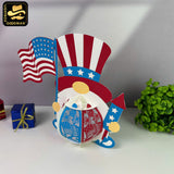 4th Of July Gnome - 3D America Lantern File - Cricut File - LightBoxGoodMan