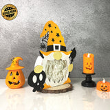 Gnome Halloween 1 - 3D Witch Gnome Papercut Light Box File - Cricut File - LightBoxGoodMan