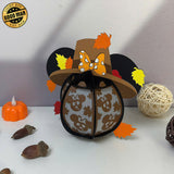 Minnie - Thanksgiving Themed 3D Disney Mouse Lantern File - Cricut File 1 - LightBoxGoodMan