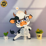 Lantern Funny Dairy Cow - 3D Lantern File - 7.9x10.2" - Cricut File 1 - LightBoxGoodMan