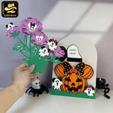 Halloween Minnie - 3D Halloween Flowers Vase Pop-up Card File - Cricut File - LightBoxGoodMan
