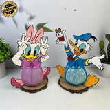 Pack 2 Donald And Daisy - Wonderland Themed 3D Papercut Lantern File - Cricut File - LightBoxGoodMan