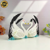 Swan Couple - 3D Swan Couple Lantern File - Cricut File 2 - LightBoxGoodMan