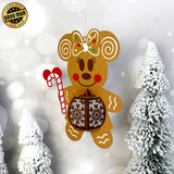 Gingerbread Minnie - 3D Christmas Lantern File - Cricut File 1 - LightBoxGoodMan