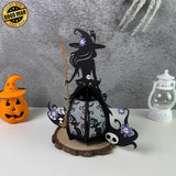 Witch And Broom - 3D Witch Lantern File - Cricut File 4 - LightBoxGoodMan