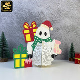 Christmas Ghost 3 - 3D Christmas Lantern File - Cricut File 3 - LightBoxGoodMan