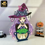 Witch - 3D Witch Papercut Light Box File - Cricut File 1 - LightBoxGoodMan