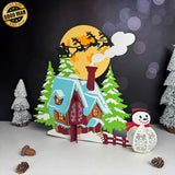 Christmas Village - 3D Christmas Lantern File - Cricut File 2 - LightBoxGoodMan