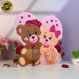 Bear Couple - 3D Love Lantern File - Cricut File 1 - LightBoxGoodMan