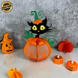 Pumpkin Cat - Halloween Themed 3D Lantern File - Cricut File 1 - LightBoxGoodMan