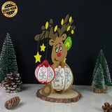 Reindeer - 3D Christmas Lantern File - Cricut File 2 - LightBoxGoodMan