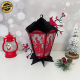 Snowman - 3D Christmas Vintage Lantern File  - Cricut File 1 - LightBoxGoodMan