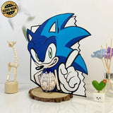 Sonic - Sonic The Hedgehog 3D Papercut Lantern File - Cricut File 2 - LightBoxGoodMan