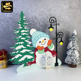 Christmas Snowman - 3D Christmas Lantern File - Cricut File 3 - LightBoxGoodMan
