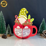 Gnome - Christmas Themed 3D Hot Cocoa Lantern File - Cricut File 1 - LightBoxGoodMan