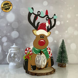 Reindeer - 3D Christmas Lantern File - Cricut File 3 - LightBoxGoodMan