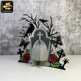 Tombstone 1 - 3D Halloween Tombstone Lantern File - Cricut File - LightBoxGoodMan