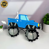 Monster Truck - 3D Tractor Lantern File - Cricut File 1 - LightBoxGoodMan