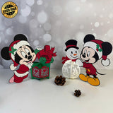 Pack 2 Mickey And Minnie Xmas - 3D Christmas Lantern File - Cricut File- LightBoxGoodMan