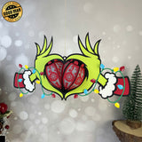 The Grinch - 3D Christmas Lantern File - Cricut File 3  - LightBoxGoodMan