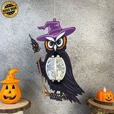 Witch Owl - 3D Owl Lantern File - Cricut File 3 - LightBoxGoodMan