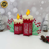 Gnome Christmas - 3D Christmas Candles Lantern File - Cricut File 1 - LightBoxGoodMan