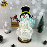 Snowman - 3D Christmas Lantern File - Cricut File 2 - LightBoxGoodMan