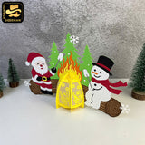 Christmas Campfire 2 - 3D Christmas Campfire Lantern File - Cricut File 3 - LightBoxGoodMan