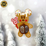 Gingerbread Mickey - 3D Christmas Lantern File - Cricut File 1 - LightBoxGoodMan