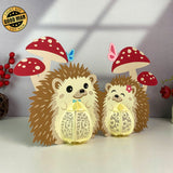 Hedgehog Couple - 3D Love Lantern File - Cricut File 1 - LightBoxGoodMan