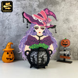 Witch's Cauldron 4  - 3D Witch Lantern File - Cricut File - LightBoxGoodMan