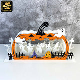 Witches Dancing - 3D Halloween Pop-up Half Circle - Cricut File 1 - LightBoxGoodMan