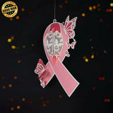 Cancer Awareness - 3D Ribbon-shaped Papercut Lantern File - Cricut File 1 - LightBoxGoodMan