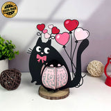 Cat Love - 3D Love Lantern File - Cricut File 1 - LightBoxGoodMan